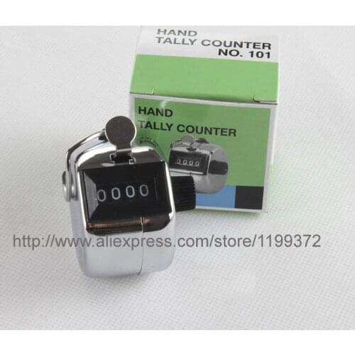 100pcs Golf stroke Counter Lap Inventory count Manual Tally Mechanical Palm Click steel Hand Hold Counters With 4 Digit Metal