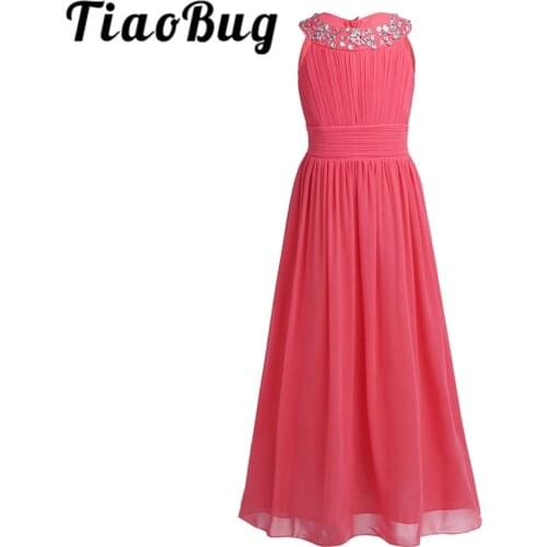 Chiffon Tulle Flower Girl Dresses for Weddings Girls Sleeveless Pageant Dresses First Communion Dresses Kids Wedding Party Dress