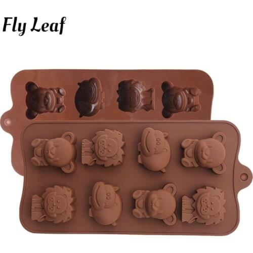 Fly Leaf DIY Chocolate Silicone Molds 3D Little Lion Candy Fondant Pudding Mould Cookie Cake Decoration Mold Baking Accessorie