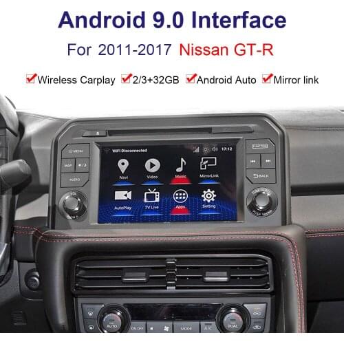 Android system car Radio player Video interface for 2017 Nissan GT-R GPS navigation interface Youtube, Netflix