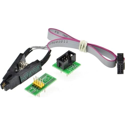 SOIC8 SOP8 FLASH CHIP IC Test Clips Socket Adpter BIOS/24/25/93 Programmer 24C W25Q SOP8 TO DIP8 SPI BIOS FLASH