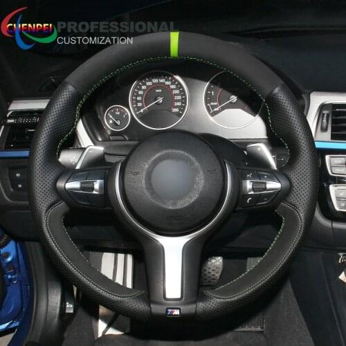 DIY Hand-Sewn Non-Slip Leather Suede Steering Wheel Cover For BMW F30 F34 F22 F23 F32 F33 F36 F10 F07 Car Interior Accessories