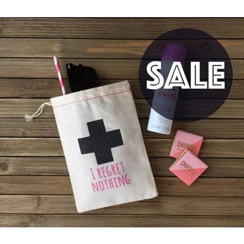 Hangovers kit bag personalized bachelorette bag I Regret Nothing groomsman emergency kit hen party welcome bag wedding gift bags