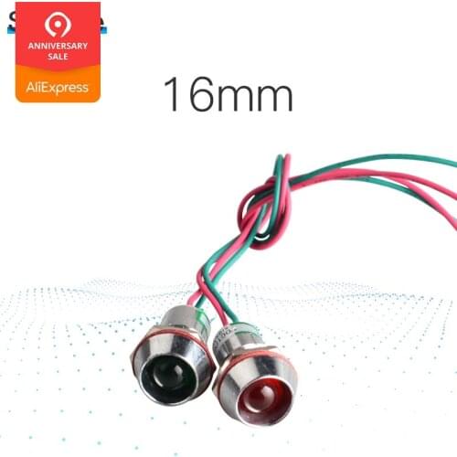 DC12V LED Indicator Light indicator lamp 16mm with wire