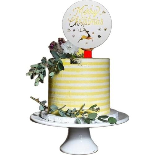 Acrylic Merry Christmas Tree Cake Topper Christmas Decorations for Home Happy New Year Xmas Party Supplies Baking Dcorcoration