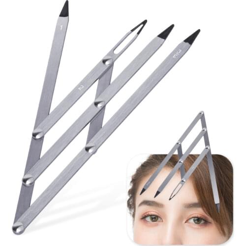1pcs Metal Microblading Eyebrow Tattoo Ruler Stainless Steel Eye Brow Tattoo Accessory Supplies Ruler Measure Tool With anti-scr