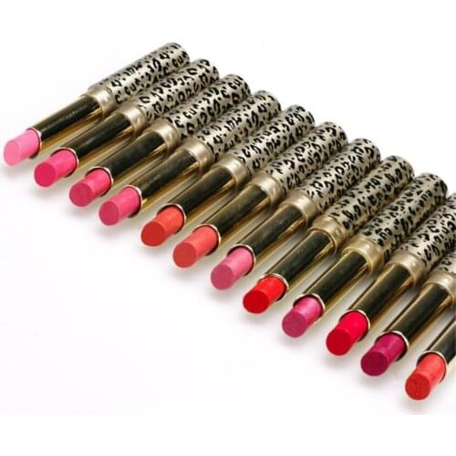 12pcs/lot Lipsticks Lip Stain Makeup Leopard Moisturizing Lip Stick Set Matte+Shimmer easy to wear Long -lastLipsticks LD