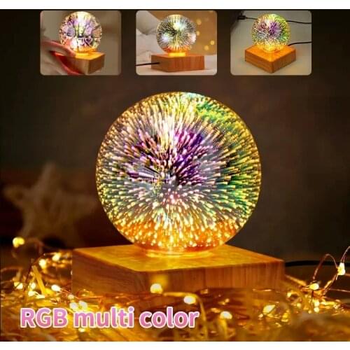 3D Firework Decoration Lights Starry Sky Led Colorful Atmosphere Table Lamp Usb Plug-in Night Light Christmas Childrens Lights