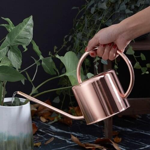 Household watering pot water spray sprayer Stainless steel long spout watering pot retro metal watering pot gardening spray pot