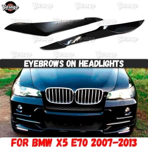 Eyelids for headlights case for BMW X5 E70 2007-2013 broad style ABS plastic pads cilia eyebrows accessories car styling tuning