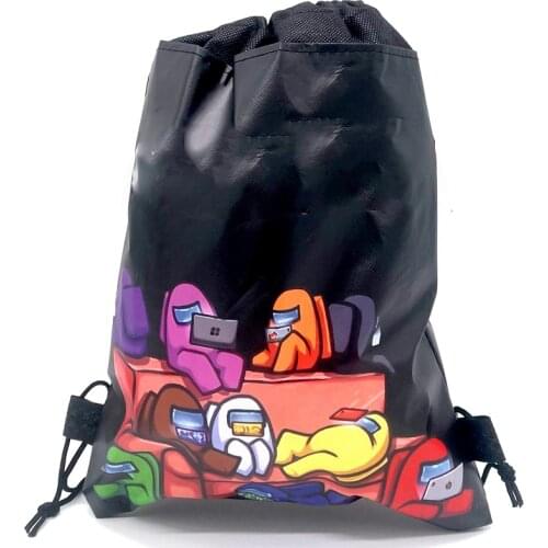 Among Theme Kids Favors Mochila Non-woven Fabrics Baby Shower Decorations Drawstring Gifts Bags Birthday Party 12pcs/lot