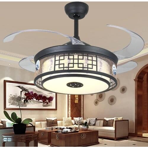 DLMH Modern Ceiling Fan Lights With Remote Control Invisible Fan Blade Decorative For Home Fan Lighting