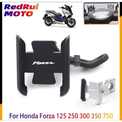 For Honda Forza 125 250 300 350 750 Motorcycle Mobile Phone Holder GPS Navigator Rearview Mirror Handlebar Bracket Accessories