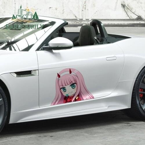 EARLFAMILY 43cm x 33cm Anime Darling In The Franxx Car Body Stickers Catoon ZERO TWO Decal Car Wrap Vinyl Car Accessories