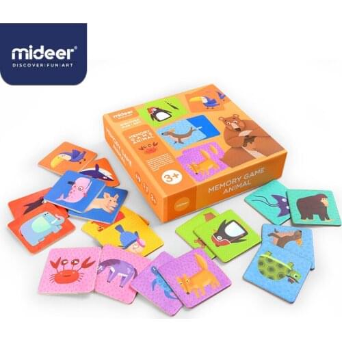 MiDeer Memory Card Toys 3-6 Years Animal Matching Card 36PCS Paper Puzzle Card Parent-child Interaction Toy