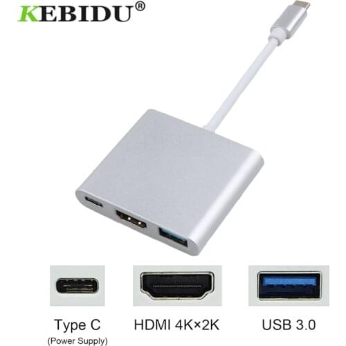 Kebidu Type C To HDMI-compatible USB 3.0 Charging Adapter Converter USB-C 3.1 Hub Adapter for Mac Air Pro Huawei Mate10