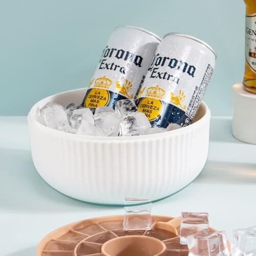 Creative Double-Layer Ice Cube Mold Safety Silicone Ice Tray Ice Cube Box Ice Maker Household Quick-Freezing Artifact Ice Maker