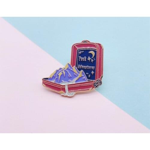 Creative Fun Mountain Peak Glacier Enamel Brooch Luggage Gemstone Alloy Pins Badge Punk Woman Jewelry Gift For Friends