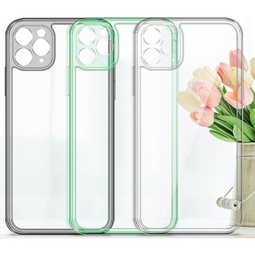 Suitable for iphone12 mobile phone creative straight edge transparent glass shell Apple 12pro airbag anti-fall protective cover