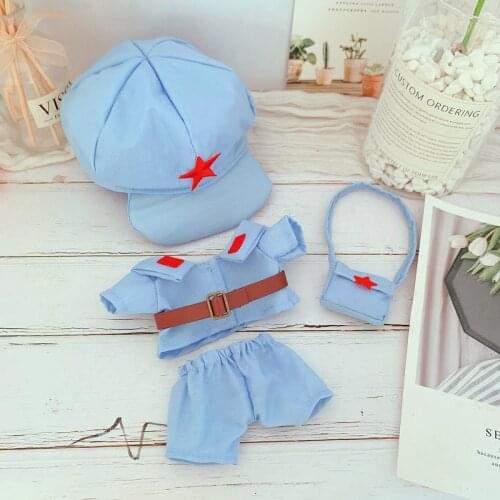 Doll Clothes For 20cm EXO Doll Little Red Army clothes Toy Clothes suit for Korea Kpop EXO idol Dolls Accessory