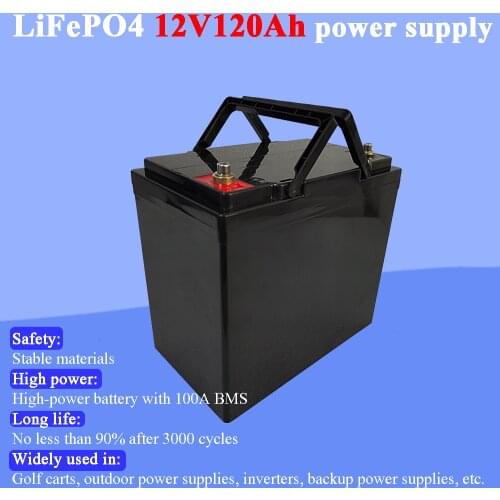 Land Voyager 12.8v 120AH lifepo4 battery with 100A BMS 12V 120Ah battery for go cart UPS Household appliances Inverter
