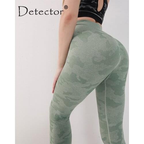 Detector Camo Seamless Yoga Leggings Women High Waist Tummy Control Stretch Tights Workout Sport Running Training Athletic Pants
