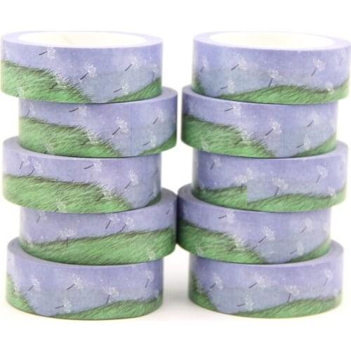 10PCS/lot 15MM*10M Solar Term Summer Grass Dandelion washi tape Masking Tapes Decorative Stickers DIY Stationery School Supply