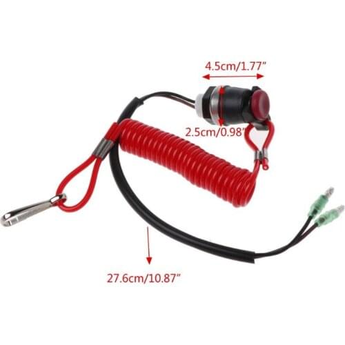 Boat Outboard Engine Motor Kill Stop Switch Motorboat Safety Tether Lanyard Cord Switch For Yamaha Marine Mercury Tohatsu