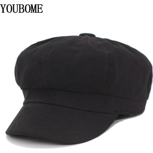 YOUBOME Fashion Military Hats Women Solid Flat Gorras Lady Planas Female Hats For Women Girls Winter Military Cap Baseball Caps