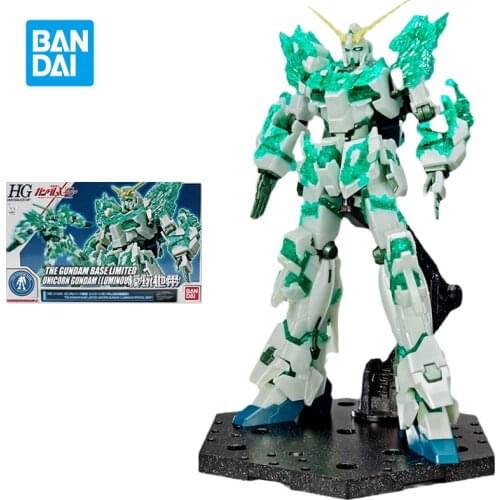 Bandai Gundam Model Kit Assemble Figure HGUC 1/144 UNICORN Anime Crystal of Light Action Dolls Collectibles Childrens Toys