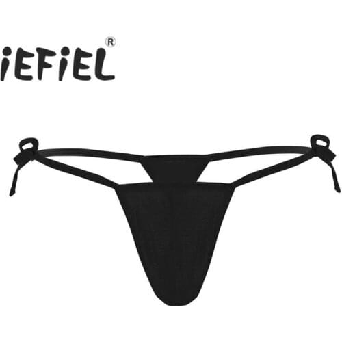 New Arrival Mens Lingerie Sissy Open Butt Strappy G-string Bikini Underwear with Bulge Pouch Thongs Triangle Panties Underpants