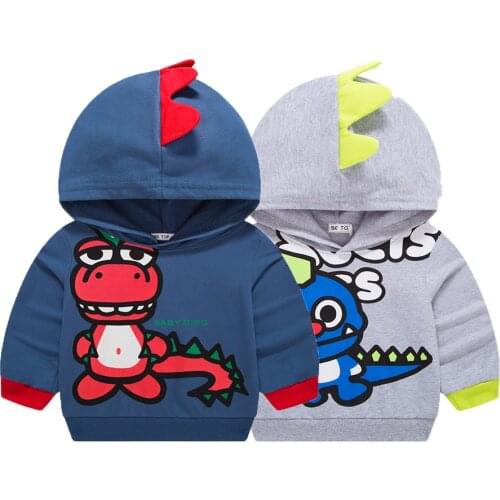Boys Autumn Warm Clothing Children Dinosaur Print Hoodie Baby Boys Cute Sweatshirts Kids Christmas Costumes 2-8 Years