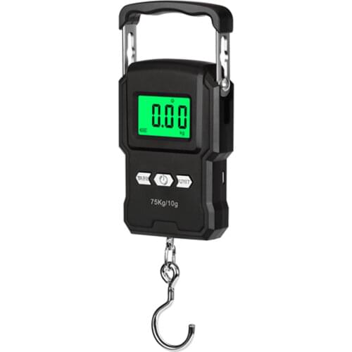 WeiHeng A27L/A27L-B Electronic Hook Scale 75kg/10g Scale LCD Display Screen with Tapes Length Measure Function High Precisions