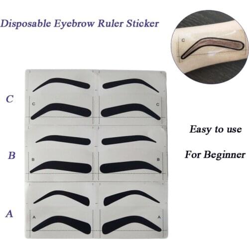Professional Tattoo Supply Eyebrow Ruler Sticker Hot Sale Disposable Eye brow Ruler Measure Tool Microblading Accessories 50pcs
