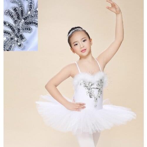 White Swan Lake Pancake Classical Professional Ballet Tutu Dancewear Girls Dance Costume Performance Ballet Dress For Children