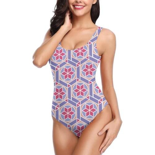 Sexy One Piece Swimsuit Geometric Women Push Up Swimwear Beach Sports Bathing Suit 2021 Swim Wear