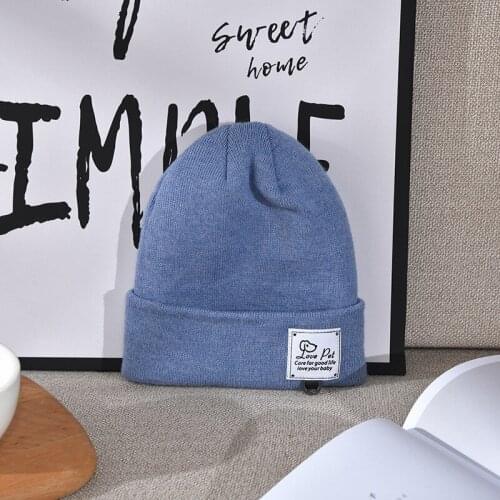 Unisex Beanies Winter Knitted Hat Label Cap Hats for Women Warm Solid Color Men Skullies Beanie Outdoor Ski Cycling Bonnet Hat