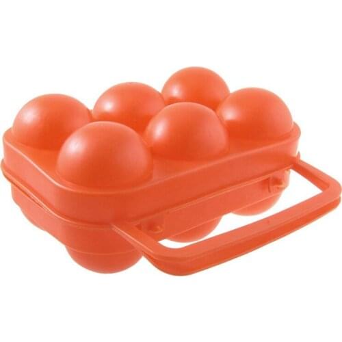 Outdoor Camping Orange Red Folding Plastic Egg Tray Box Case