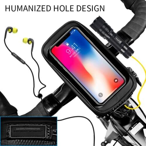 MTB Bike Accessories Rainproof Bicycle Bag Frame Front Top Tube Cycling Bag 6.5 inch Phone Case Touch Screen Bag for Iphone