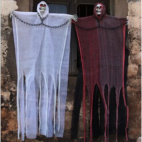 Halloween Decorations Scary Luminescent Sound Skeleton Ghost Chamber Of Horrors Haunted House Decorations Bar Toys YK95