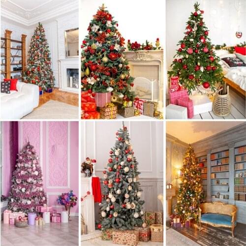 Vinyl Christmas Photography Backgrounds Tree Gift Children Baby Portrait Photo Backdrop For Studio Photocall Props 21520YDH-03