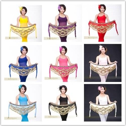 9 Colors Women Bellydance Clothing Accessories Coins Rhinestone Belts Belly Dance Hip Scarf