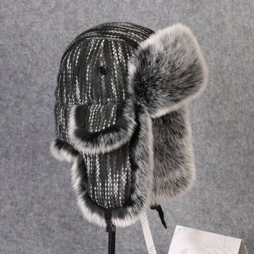 Winter Thermal Thick Earmuffs Knit Cotton Hat Men Women Outdoor Hiking Fishing Skiing Cycling Warm Earflaps Lei Feng Bomber Cap