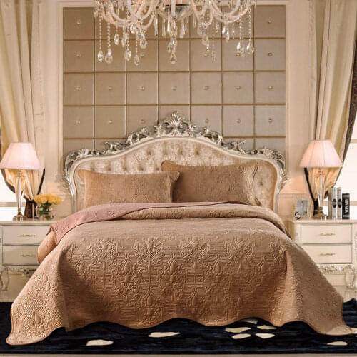 Golden Wine red purple Luxury European High Quality Fleece fabric Thick Blanket Bedspread Bed sheet pillowcases 1/3pcs