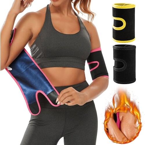Womens Arm Shapers Trimmers Compression Sauna Sweat Body Shaper Bands Compression Wraps Lose Arm Fat Performance Sleeves 2 Pack