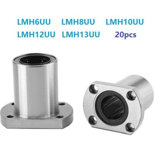20pcs/lot LMH6UU LMH8UU LMH10UU LMH12UU LMH13UU Oval Flange type linear ball bearing bushing CNC router parts LMH