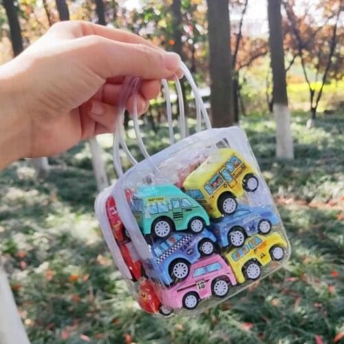 6pcs Pull Back Car Toys Set Simulate Trailer Inertia Truck Race Car Childrens Mini Engineering Car Model Boy Inertia Gift Toy