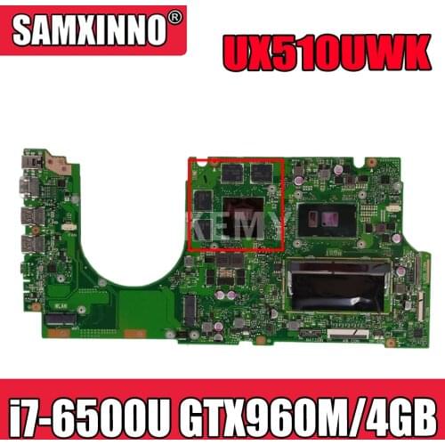 Akemy For Asus UX510UWK UX510UW UX510U U5000U UX510UXK laptop motherboard UX510UW mainboard i7-6500U GTX960M/4GB DDR4-8GB-RAM