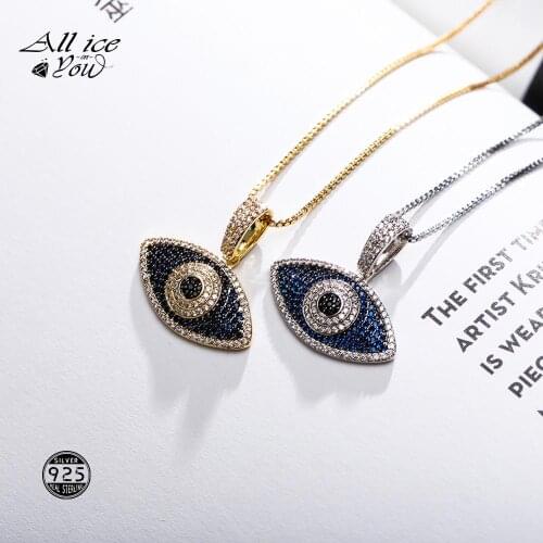 ALLICEONYOU New 925 Sterling Silver High Quality Iced Out Cubic Zirconia Glasses Pendant&Necklace Hip Hop Fashion Jewelry Gift