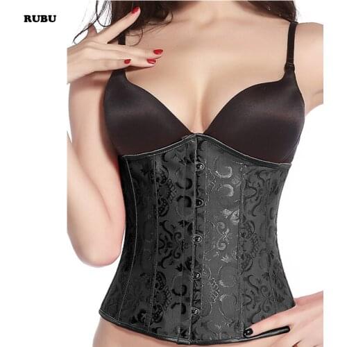Satin Plastic Boned wedding Underbust Corsets Waist Trainer Shaper for Weight Loss Bustiers Sexy Lingerie Top Plus Size S-6XL